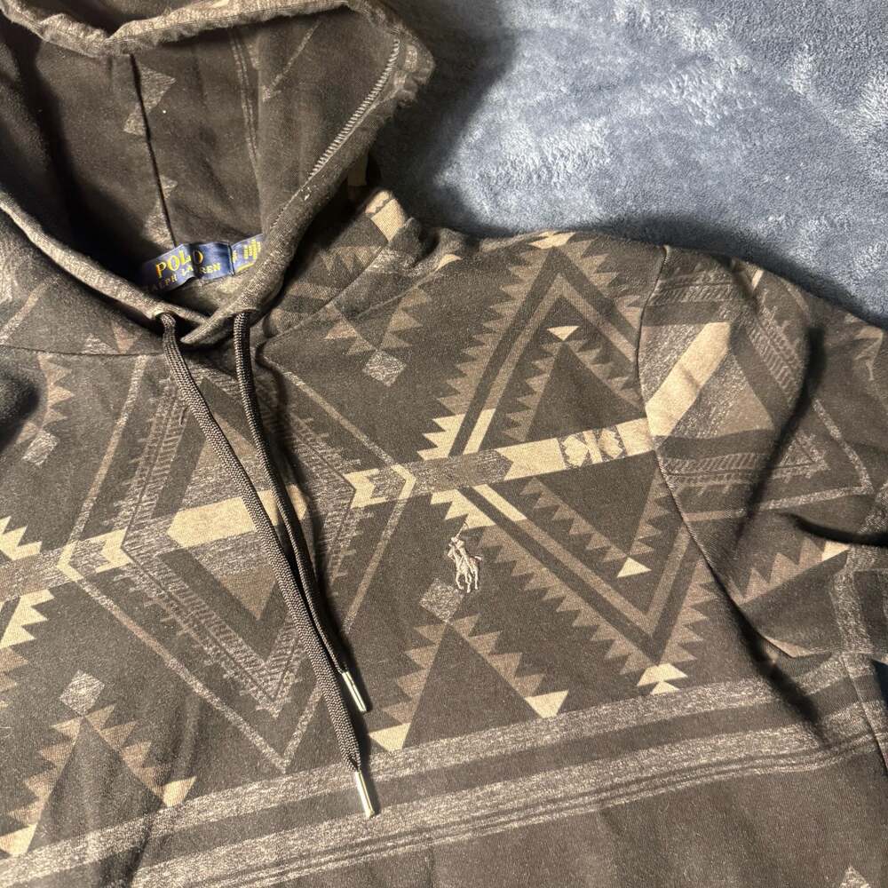 Polo Ralph Lauren Men's Aztec Southwestern Pattern Pullover Hoodie Sweatshirt